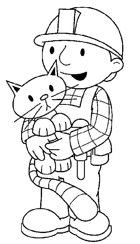 coloriage bob le bricoleur et son chat